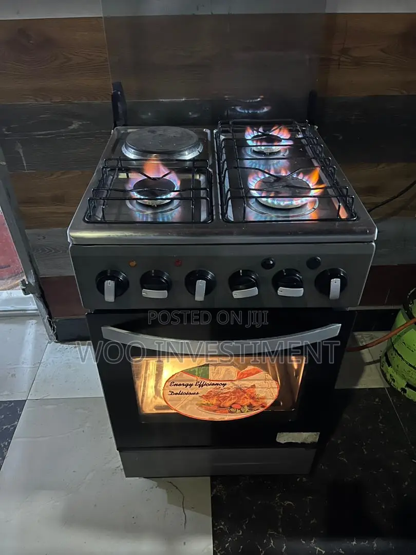 Gas Cooker Stove Umeme 1 Gas 3 Na Oven Yake Clean Sana Na Bei Nzuri