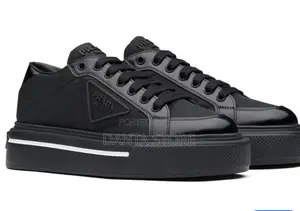 Prada Macro Re-Nylon and Brushed Leather Sneakers