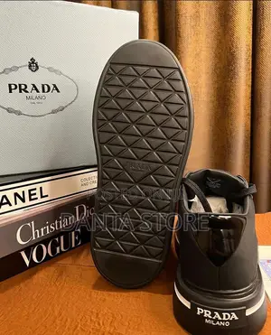 Prada Macro Re-Nylon and Brushed Leather Sneakers