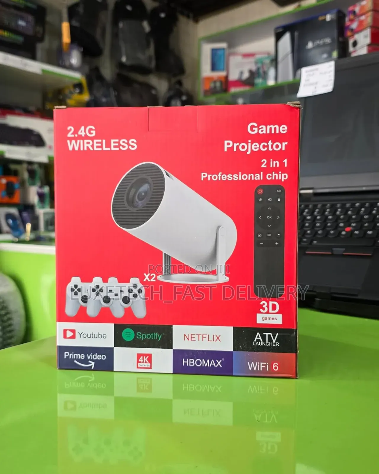 Professional Chip 2-in-1 Smart Projector With Built-in Retro Games