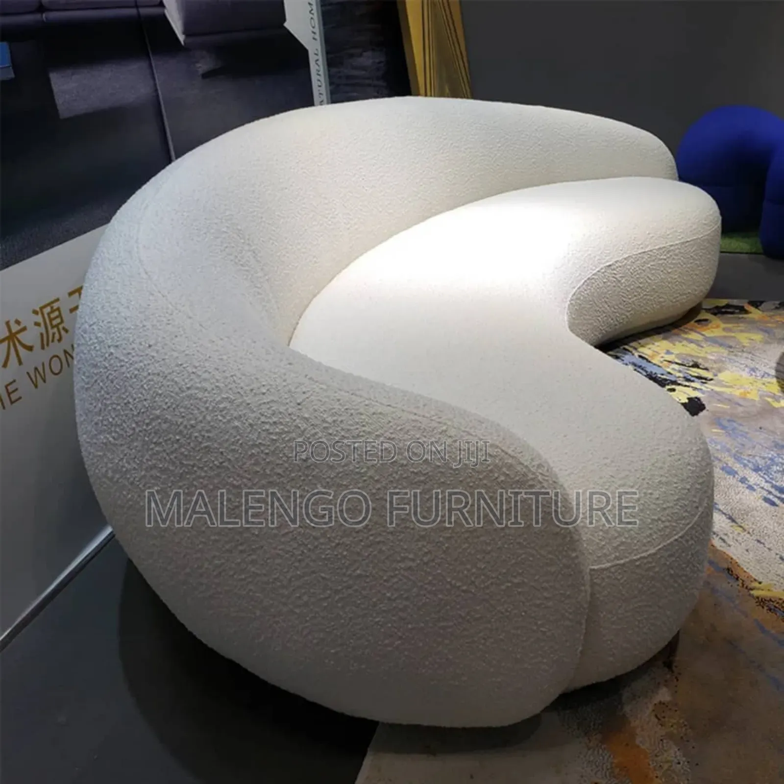 Dolphin Sofa Set of 3 Seaters, Rangi White