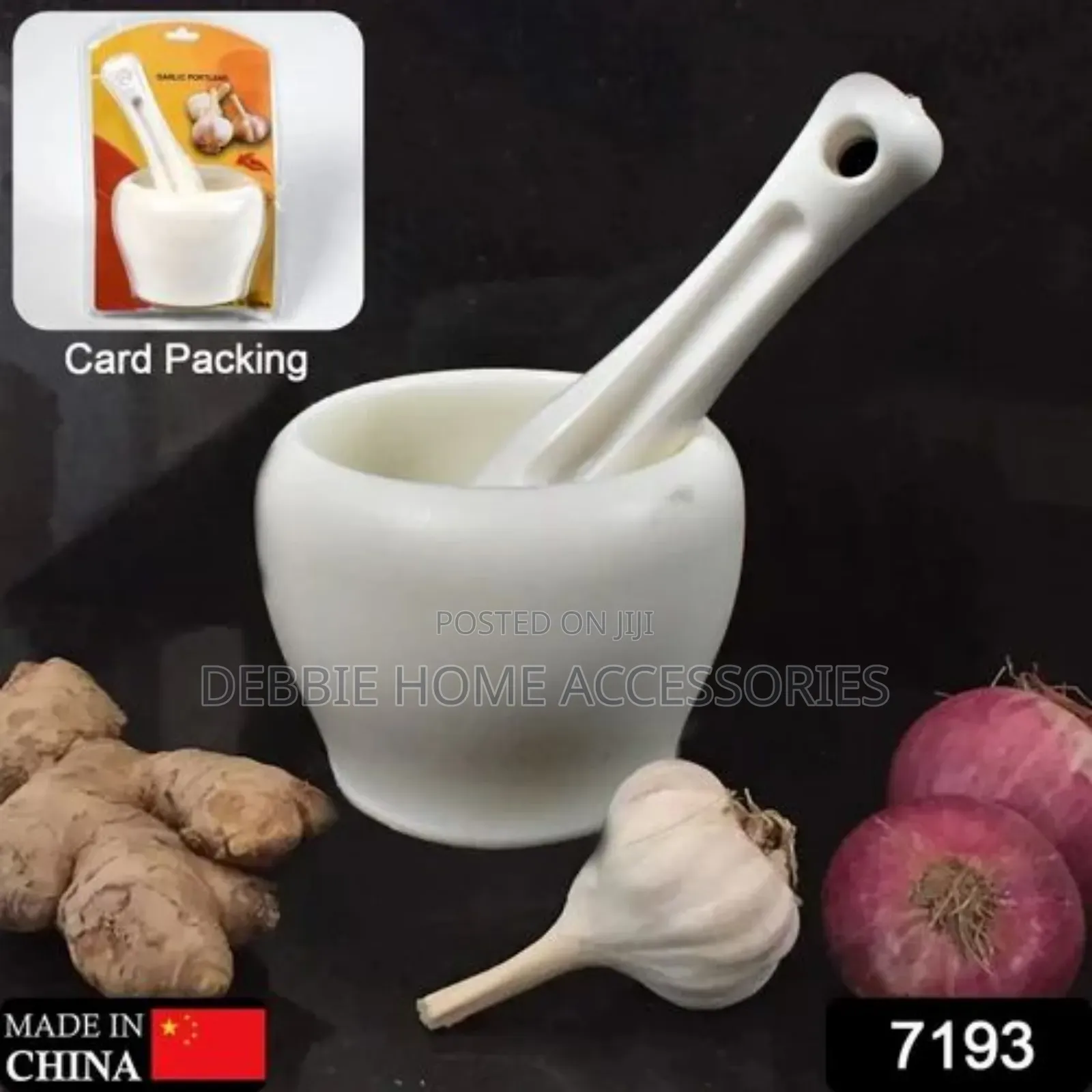 Garlic Pods Crushing Tool, Plastic Pestle-Mortar
