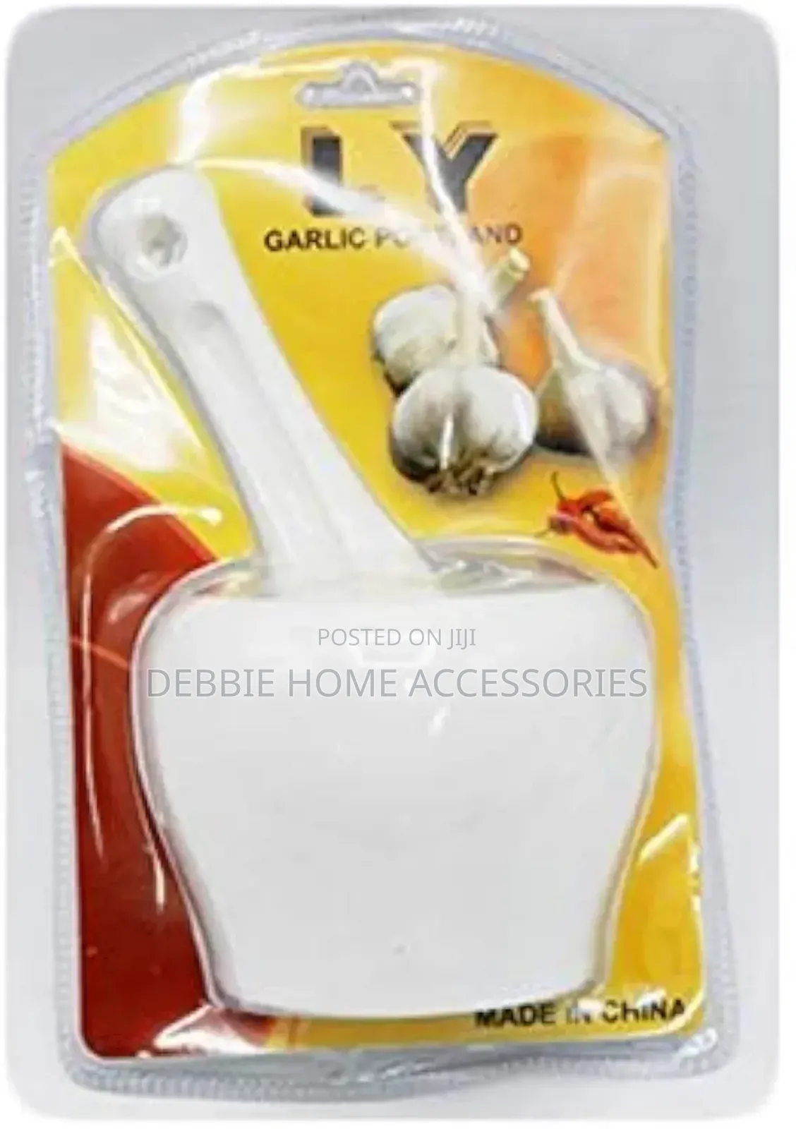 Garlic Pods Crushing Tool, Plastic Pestle-Mortar