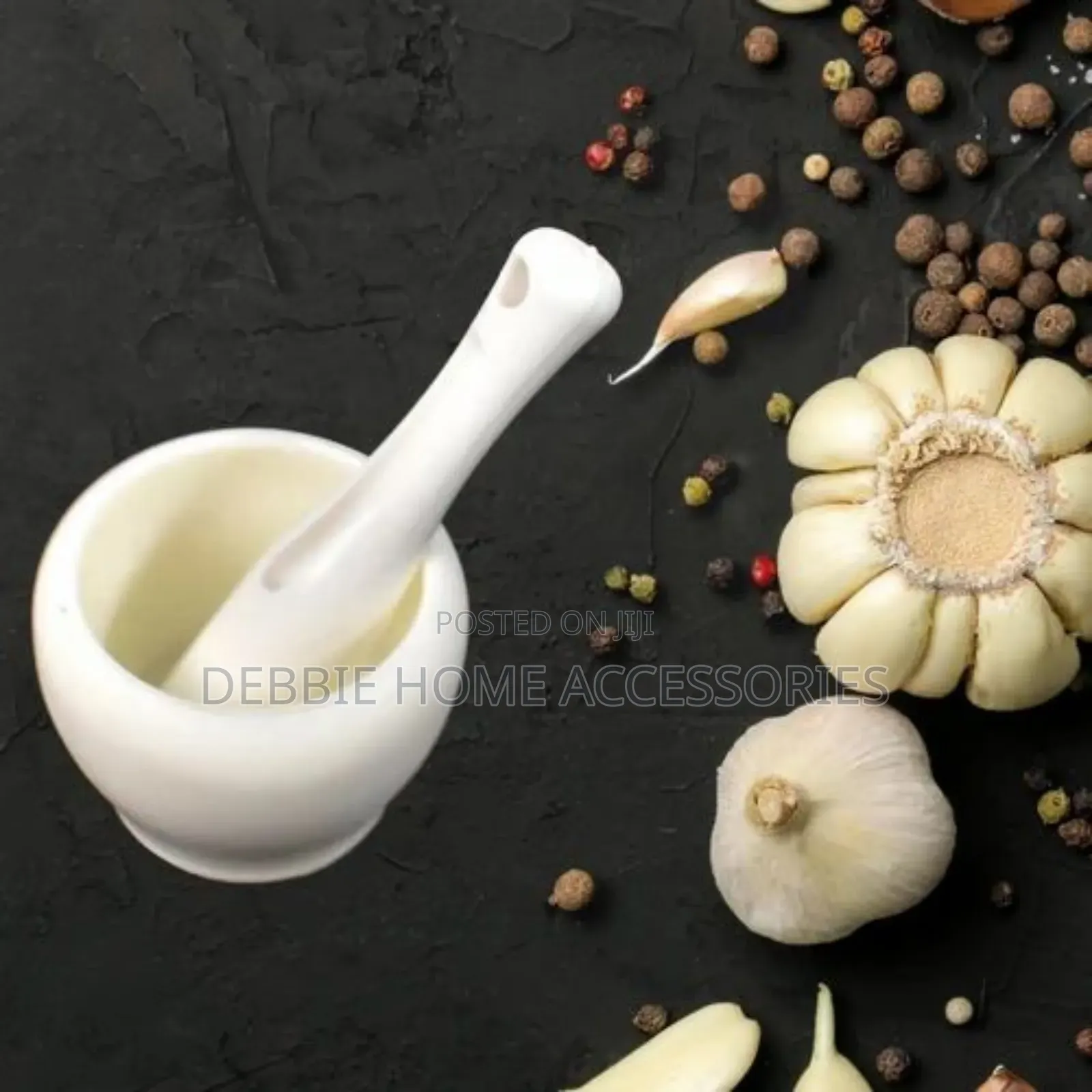 Garlic Pods Crushing Tool, Plastic Pestle-Mortar