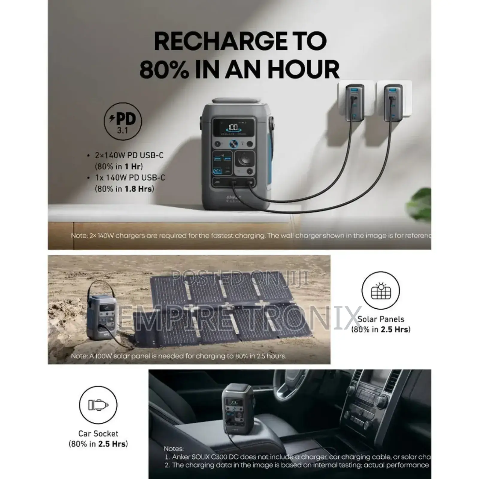 Anker Solix C300 Dc 288wh 300w Portable Power Bank