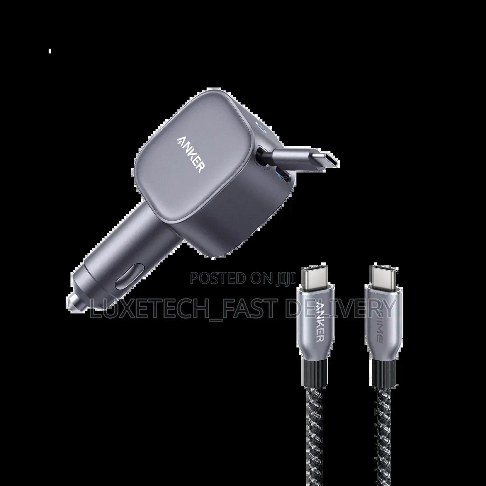 Anker Nano Car Charger (75w) With a Built-in Retractable Usb-C Cable