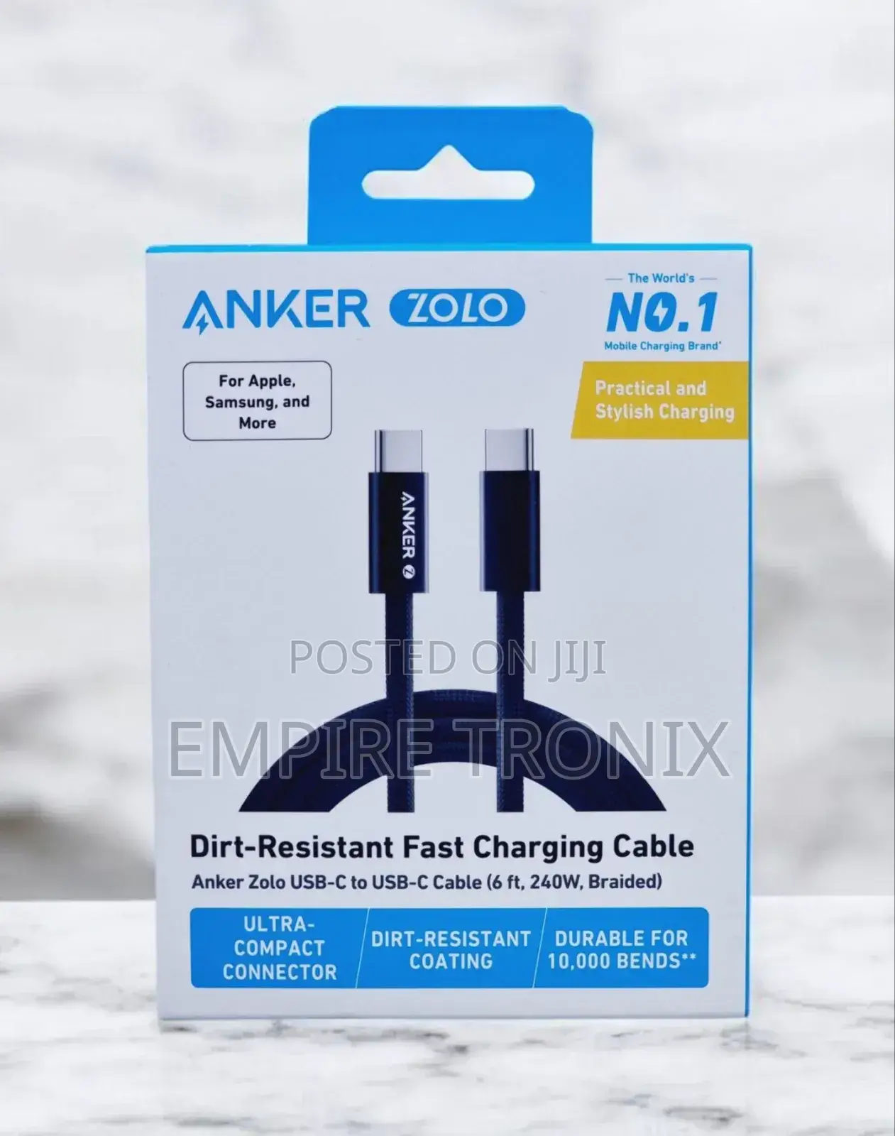 Anker Zolo 240w Usb-C Charging Cable (6ft)