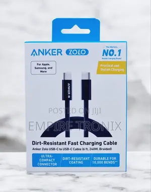 Anker Zolo 240w Usb-C Charging Cable (6ft)
