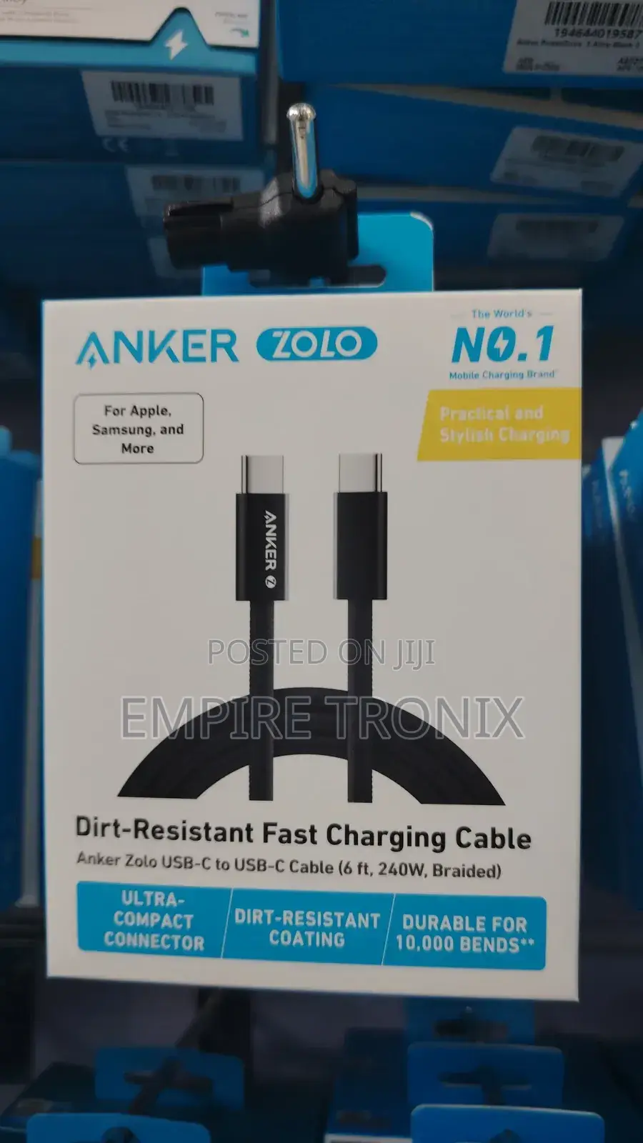 Anker Zolo 240w Usb-C Charging Cable (6ft)