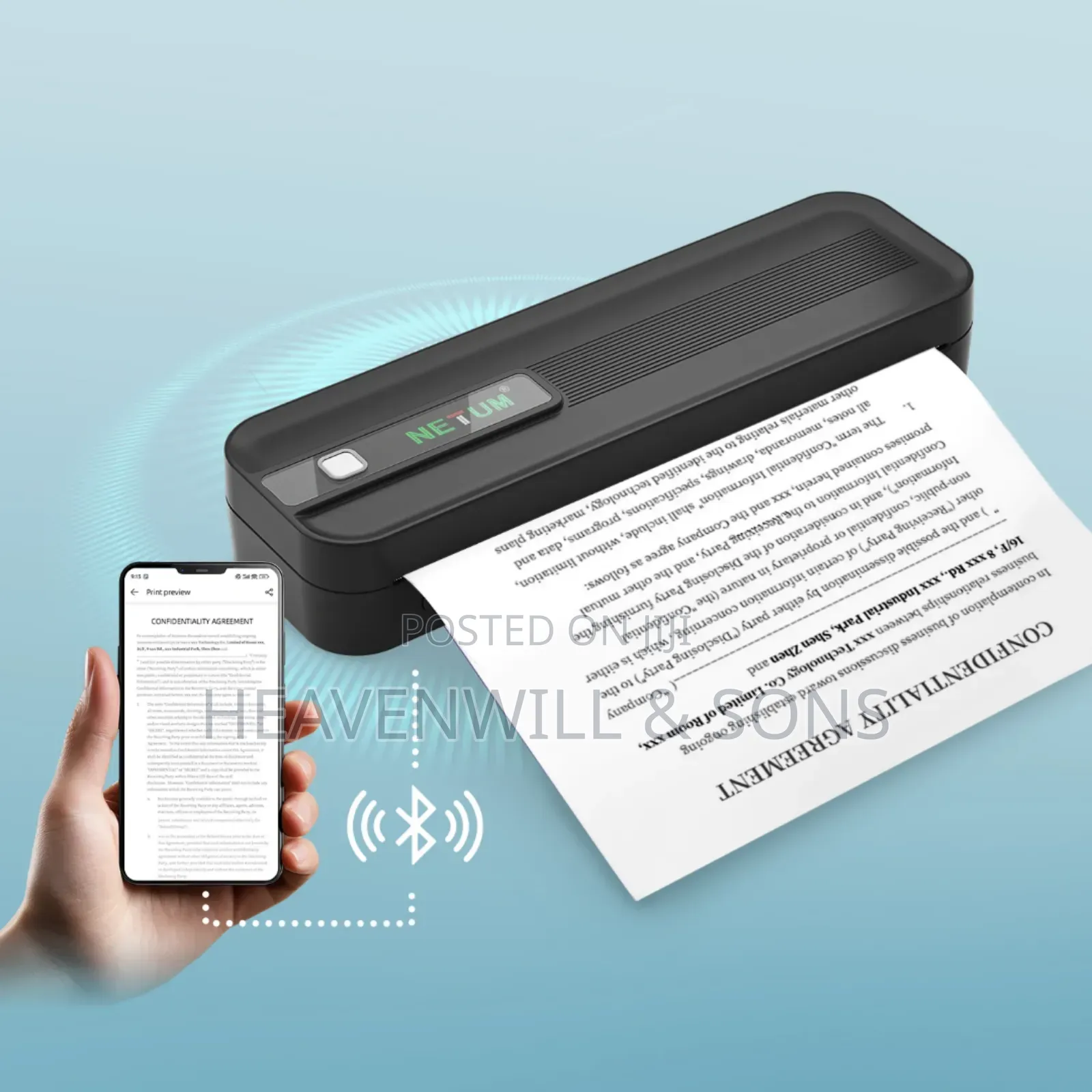Rechargeable Wireless A4 Thermal Printer – Inkless, Compact & Portable