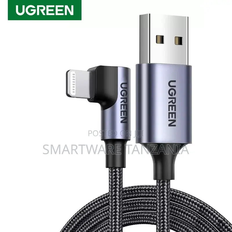 Ugreen Mfi Usb a to Ios 90 Degree Right Angle Charging Cable iPhone