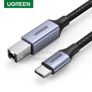 Ugreen Usb B to Usb C 3ft Printer Cable 2.0 Braided Scanner Cord