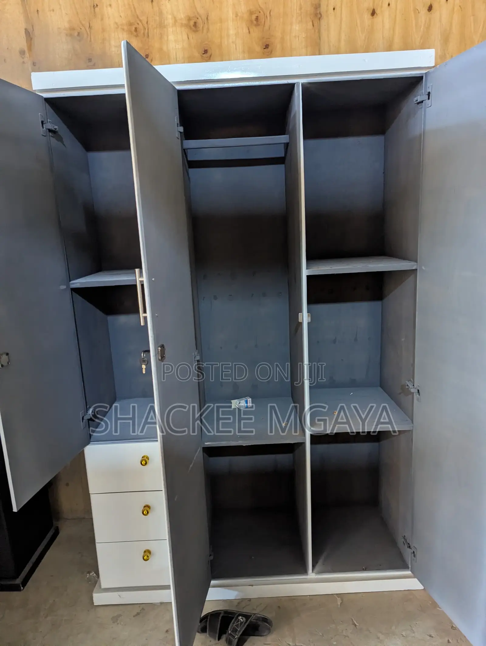 White Three Doors Drawer