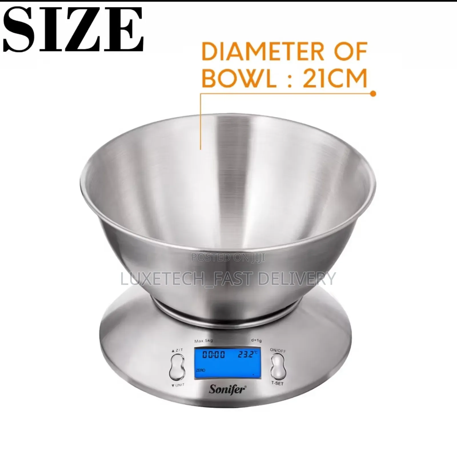 Sonifer Sf-1926 Digital Kitchen Scale Maximum Weighing Capacity 5kg/1g