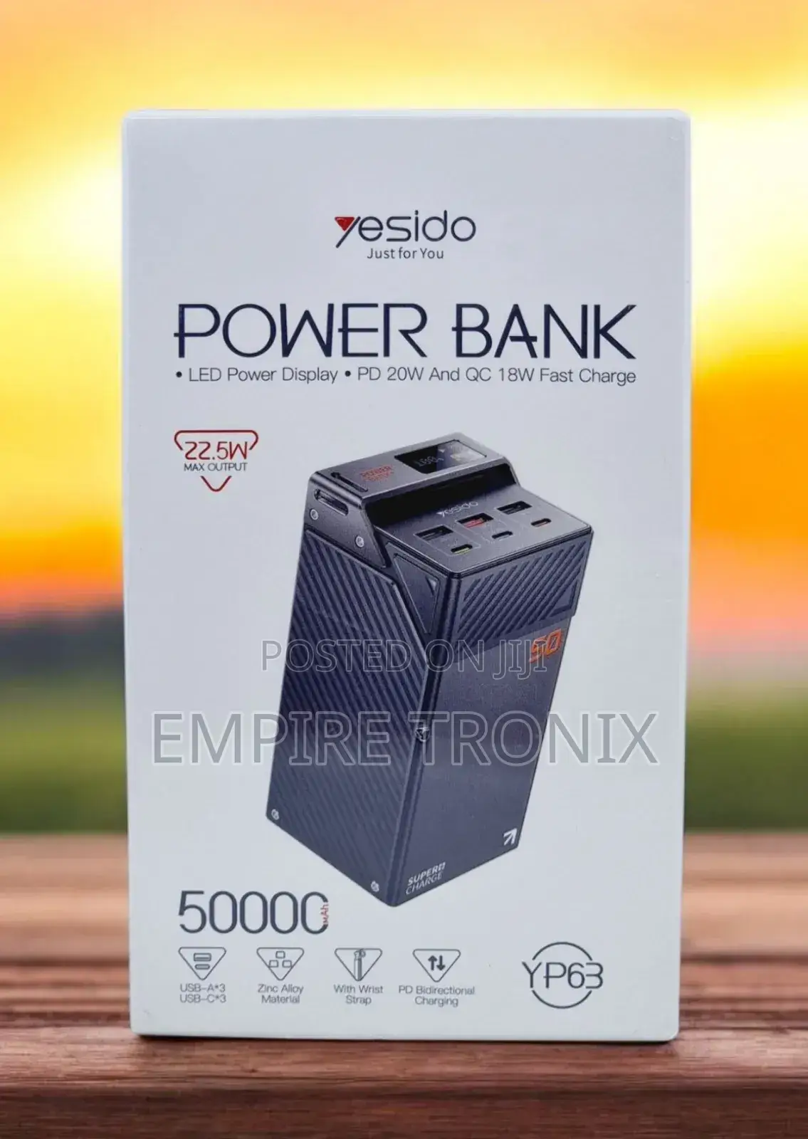 Yesido Yp63 50000mah 22.5w 6-Port Fast Charging Power Bank