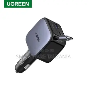 Ugreen 90w Retractable Usb C Car Charger 3 in 1 Fast Cigarette Lighter