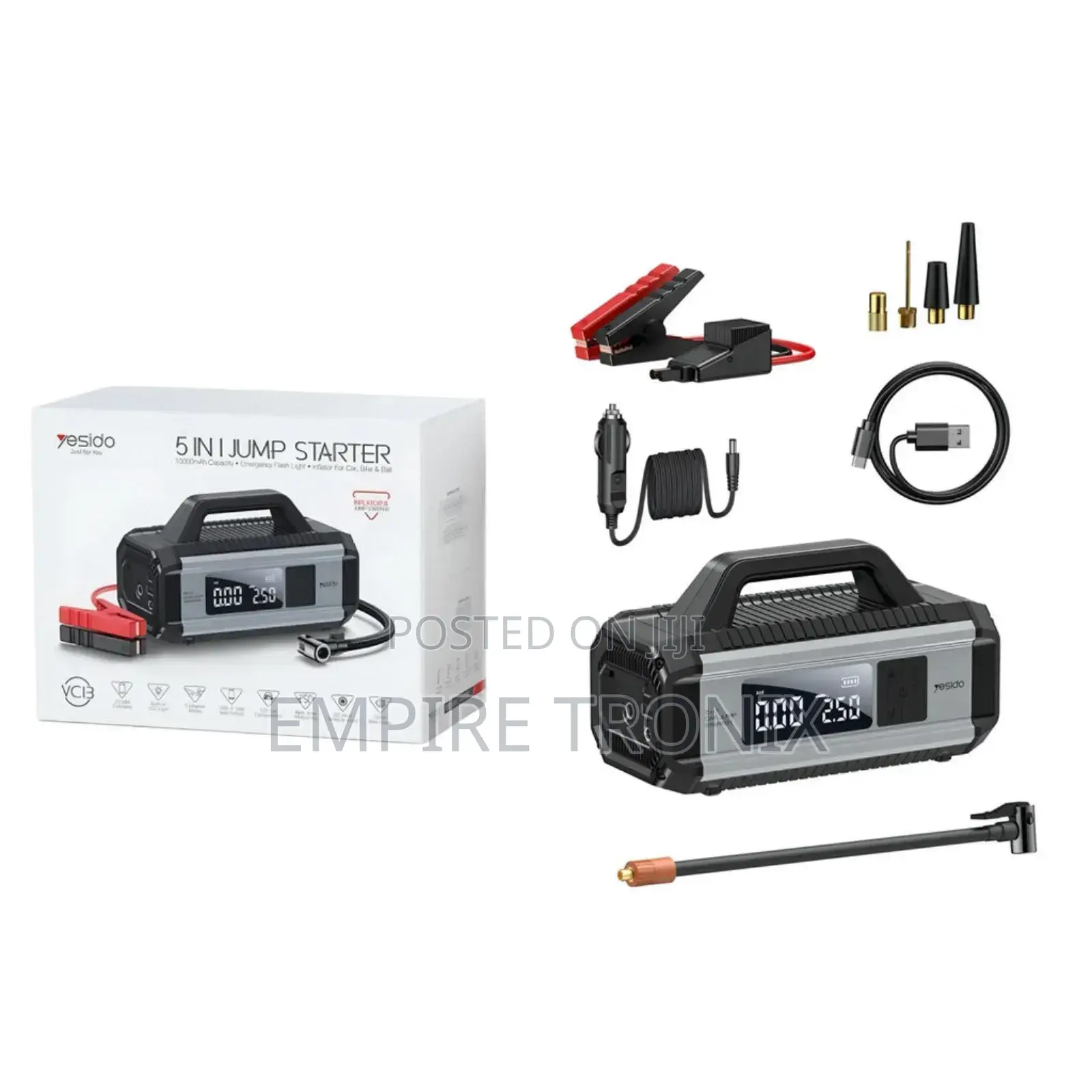 Yesido Vc13 5-in-1 Car Jump Starter 10000mah
