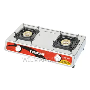 Nikai Gas Cooker 2 Burner Steel Ng842 Stainless Steel Auto Ignition