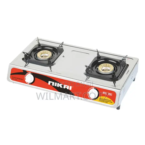 Nikai Gas Cooker 2 Burner Steel Ng842 Stainless Steel Auto Ignition