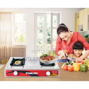 Nikai Gas Cooker 2 Burner Steel Ng842 Stainless Steel Auto Ignition
