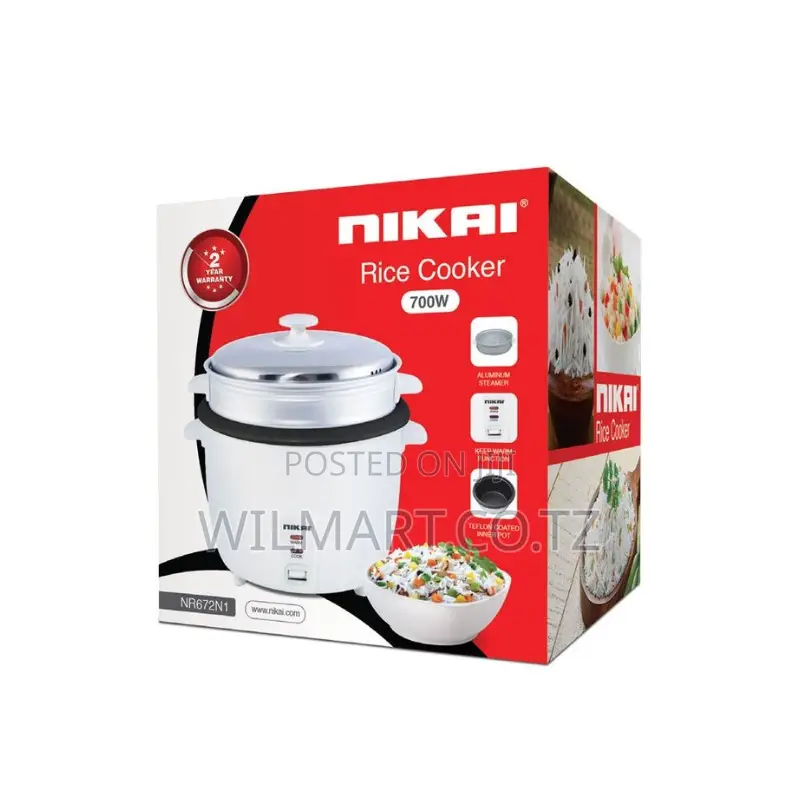 Nikai Rice Cooker 1.8l Keep Warm Function Teflon Coated Inner Pot 700w