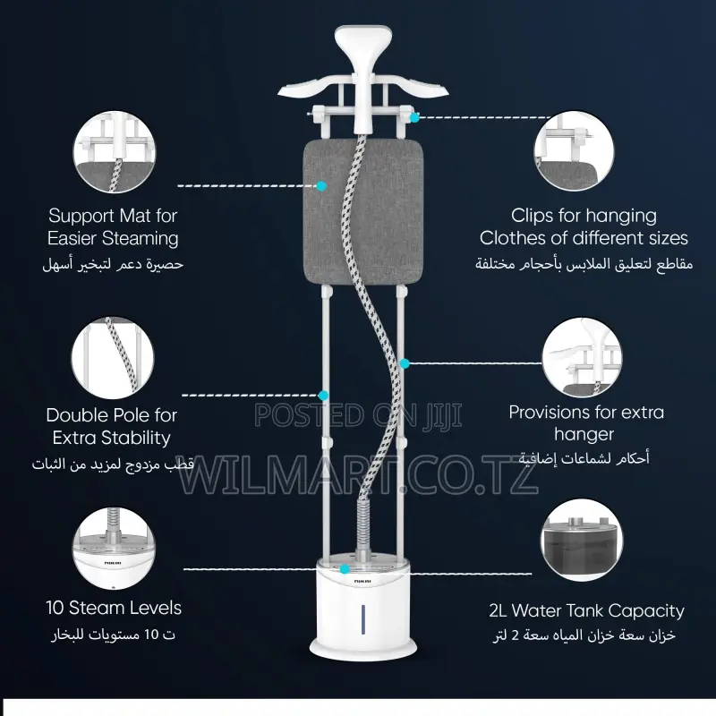 Nikai Garment Steamer 2l Tank Suit Hanger 2000w Ngs892ab Overheat Prot