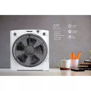 Nikai Box Fan 12inch With Rotating Grill 40w Nf755n2 60 Mins Timer 5 P