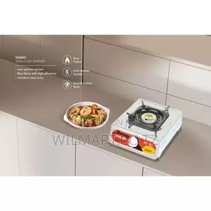 Nikai Gas Cooker 1 Burner Steel Ng843 Stainless Steel Auto Blue Flame