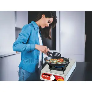 Nikai Gas Cooker 1 Burner Steel Ng843 Stainless Steel Auto Blue Flame