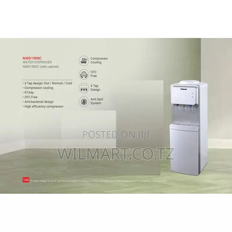 Nikai Water Dispenser 3 Taps Top Load With Cabinet Nwd1900c 3 Taps Hot
