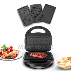 Nikai Sandwich Toaster 2 Slice 3 in 1 Waffle Grill and Sandwich 750w