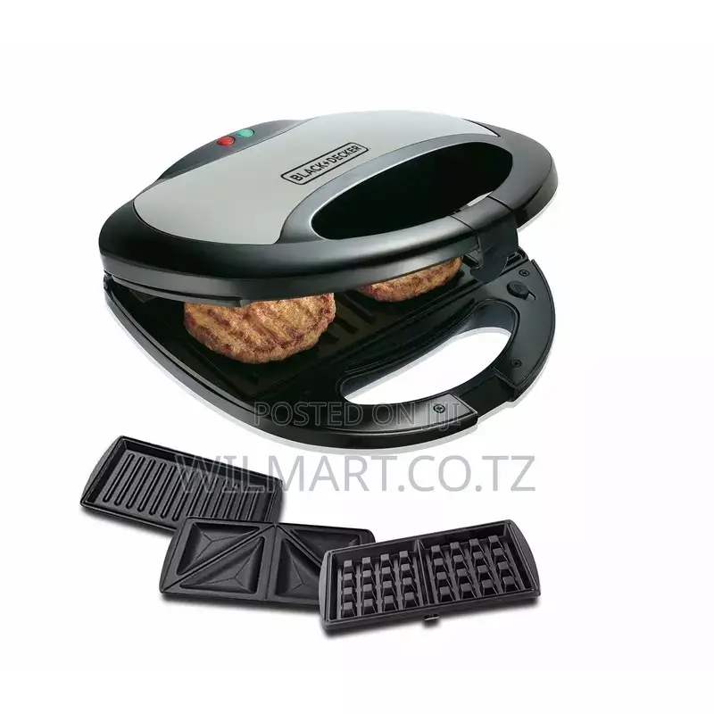 Nikai Sandwich Toaster 2 Slice 3 in 1 Waffle Grill and Sandwich 750w