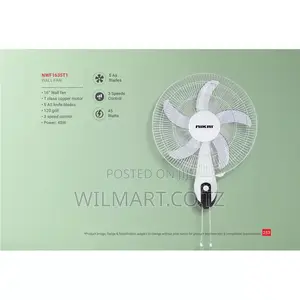 Nikai Wall Fan 16 Inch 5 Blades 3 Speeds 45w Nwf1635t1 T Class Copper