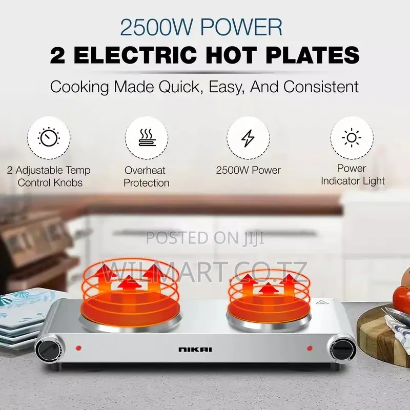 Nikai Hot Plate 188mm Double Steel Body 2500w Nktoe5n2 Overheat Protec