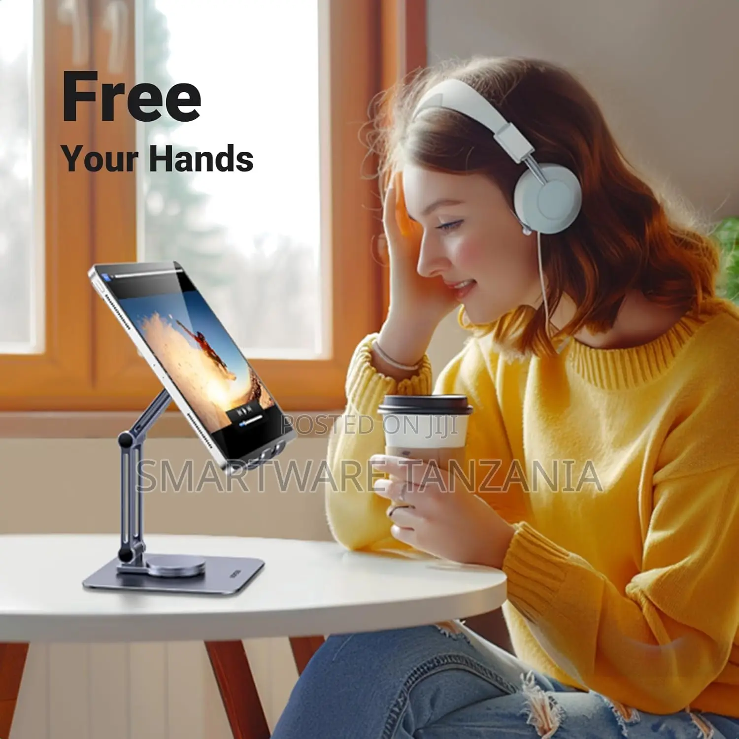 Ugreen Tablet Stand Desk Swivel 360 Rotating Base Aluminum Adjustable