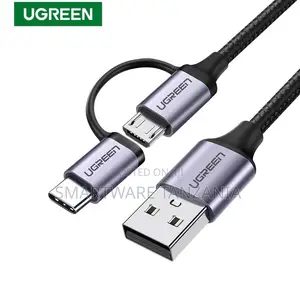 Ugreen 2-in-1 Usb-C and Micro Usb Cable: Portable Charging for Android
