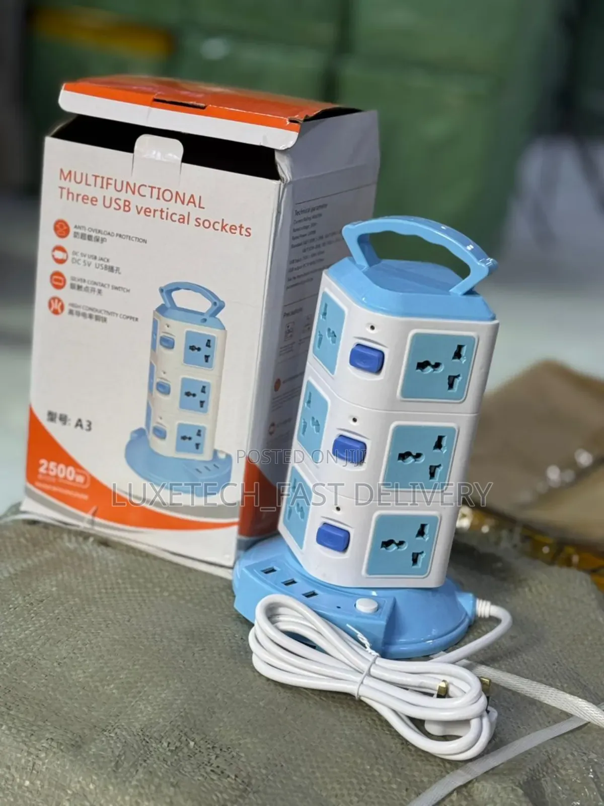 Multifunctional Vertical Extension Socket Tower With Usb Ports
