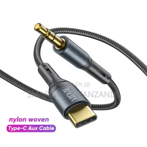 Vidvie Black Nylon Usb-C to 3.5mm Male Aux Audio Cable for Car Stereo