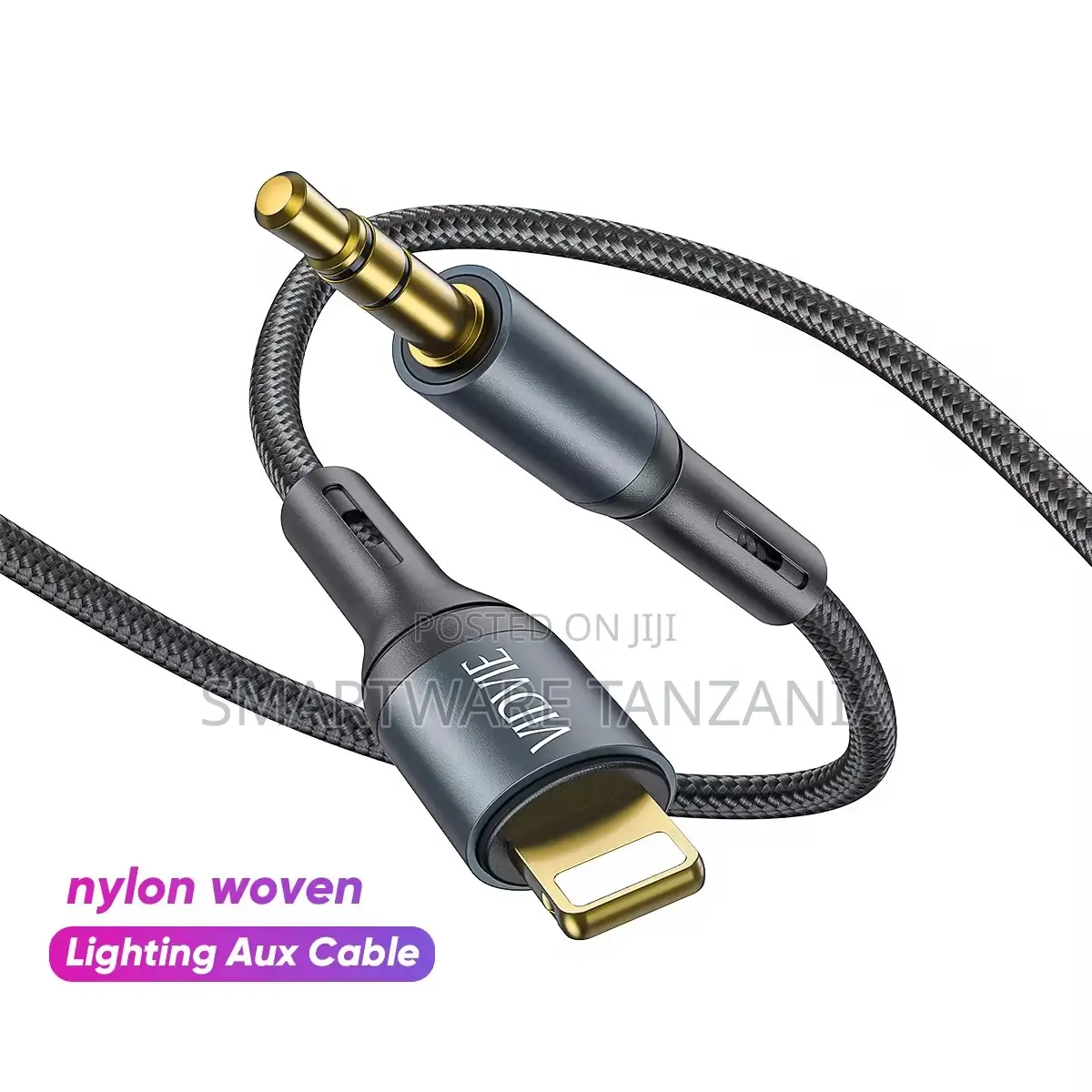 Vidvie Nylon Braided Usb to Lightning 3.5mm Aux Audio Cable for iPhone