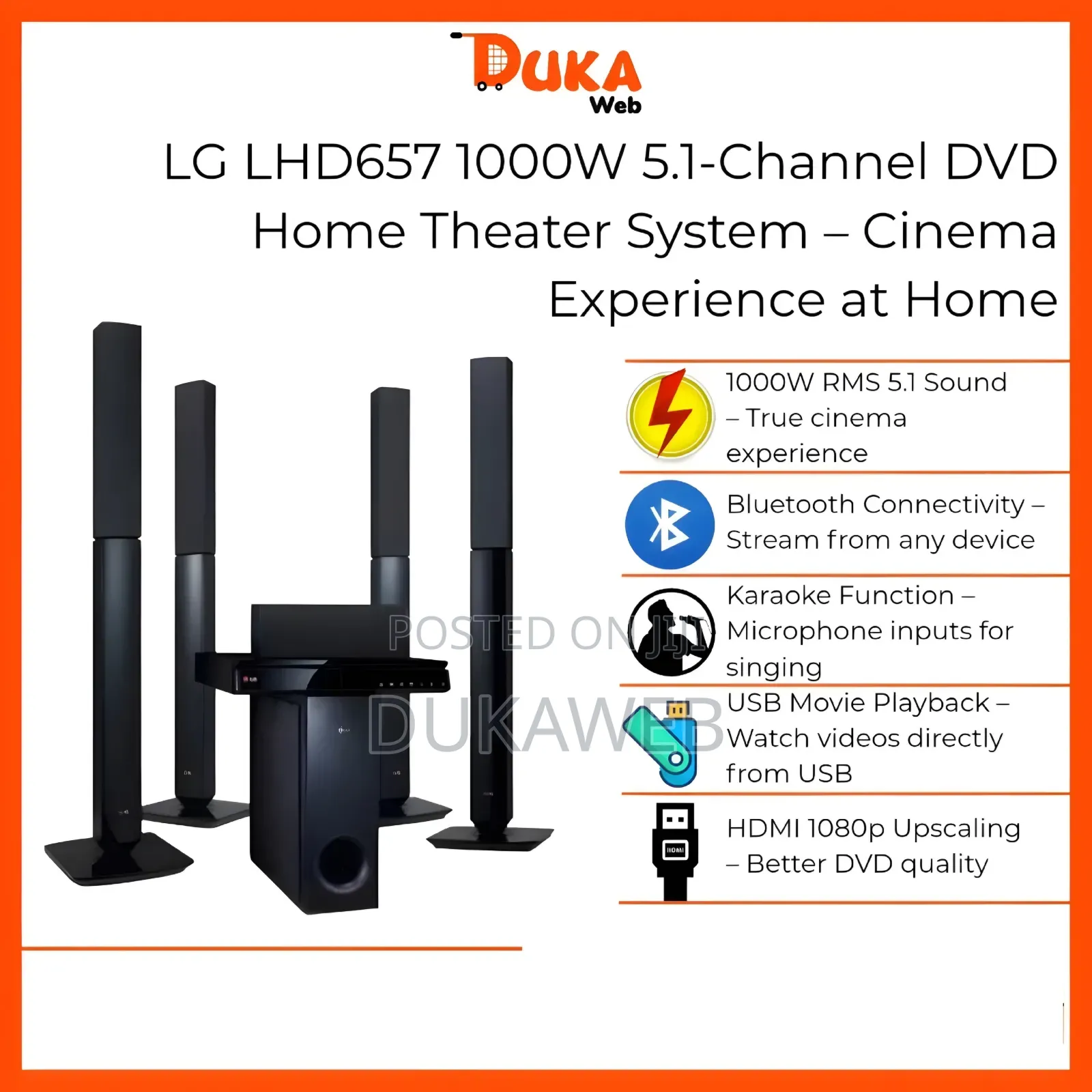 Lg Lhd657 1000w 5.1-Channel DVD Home Theater System