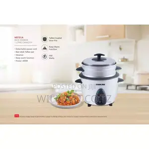Nikai Rice Cooker 1l Keep Warm Function Teflon Coated Inner Pot 400w N