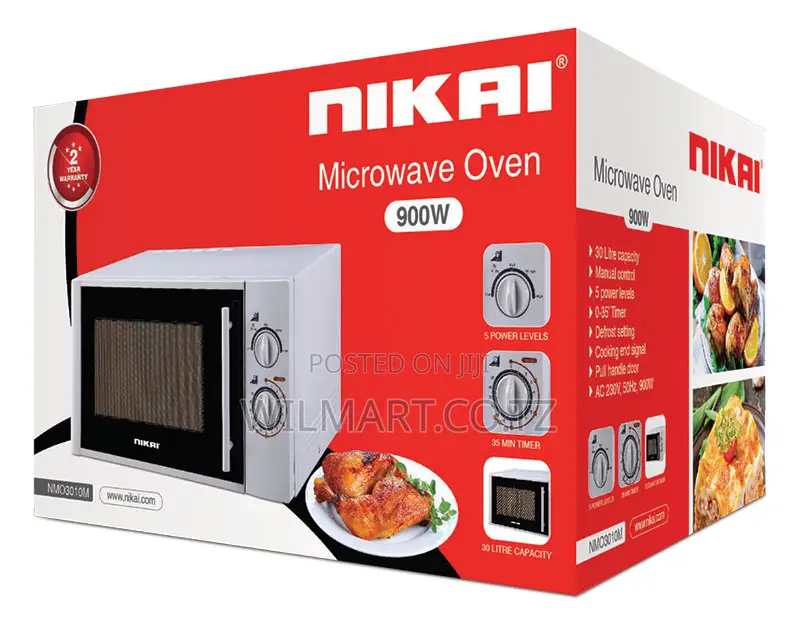 Nikai 30l Microwave Manual 5 Power Levels 900w Nmo3010m 35 Mins Timer