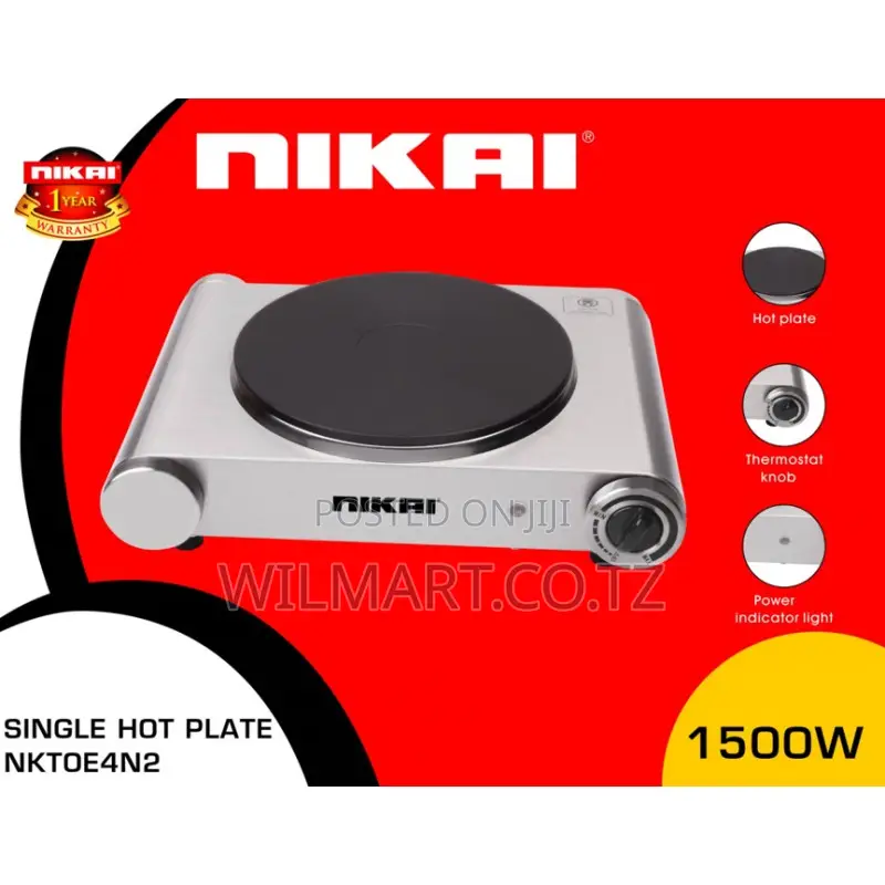 Nikai Hot Plate 188mm Single Steel Body 1500w Nktoe4n2 Overheat Protec