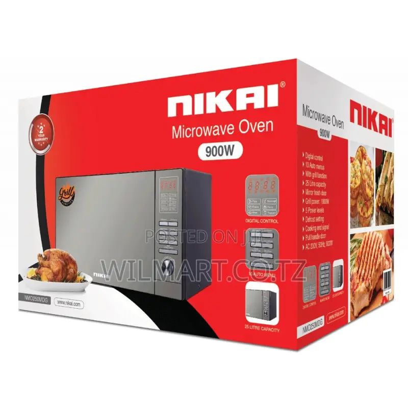 Nikai Microwave 25l Digital 5 Power Levels With Grill Function 900w Nm