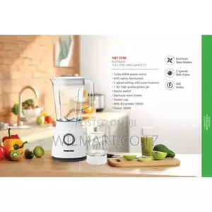 Nikai Blender 1.5l With Dry Grinder 600w Nb1705b Jar With Feeder Cap