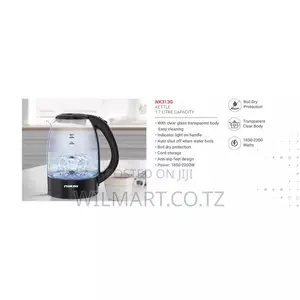 Nikai Jug Kettle 1.7l Glass With Cord Storage 2200w Nk313g Automatic