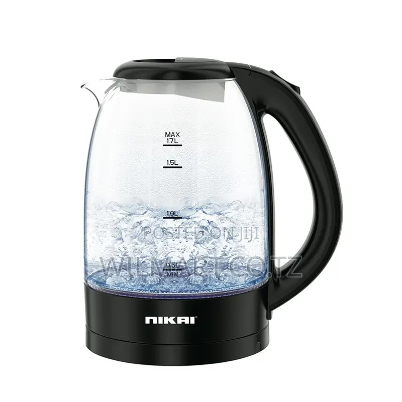 Nikai Jug Kettle 1.7l Glass With Cord Storage 2200w Nk313g Automatic