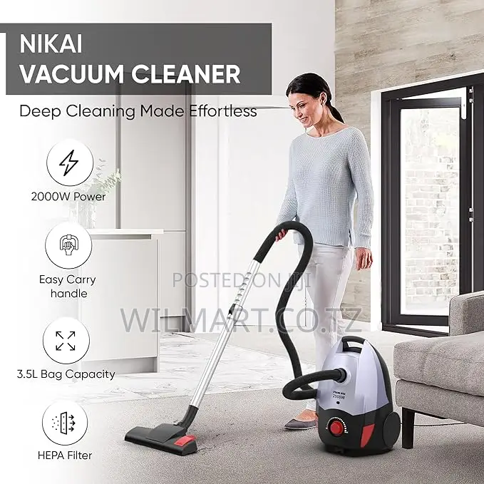 Nikai Vacuum Cleaner 3.5l Carry Handle With Cloth Bag 2000w Nvc9260a1