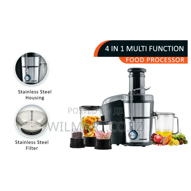 Nikai Juicer Extractor 2l 4 in 1 Juicer Blender Mixer Grinder 800w NFP