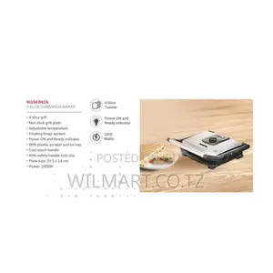 Nikai Sandwich Toaster 4 Slice 29.5x24cm 2000w Ng543n2a Non Stick Gril